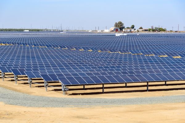 Large solar farm on California agricultural land.